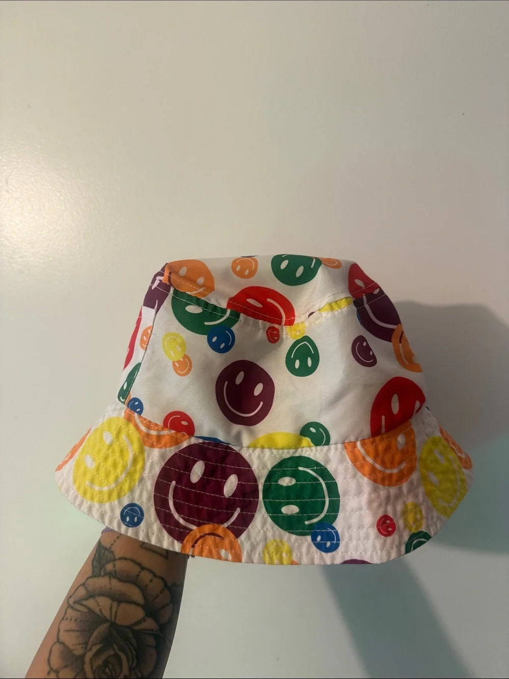 Kids Rainbow Smiley Bucket Hat - Multicolor